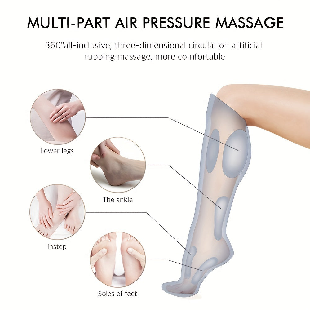 1 Pair Air Compression Leg Massager With Heat For Circulation And Pain Relief - Foot And Calf Air Compression Massage & Gifts For Mom And Dad