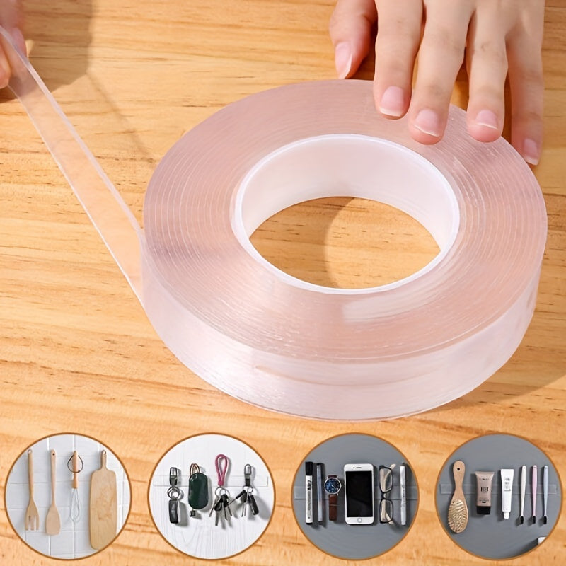 120 Rolls Wide 1.18inch Long 196.85inch Nano Double-sided Adhesive Strong Tape Transparent Tape Home Office Washable Adhesive Nano Traceless Sticker Glue Magic Sticker Tape