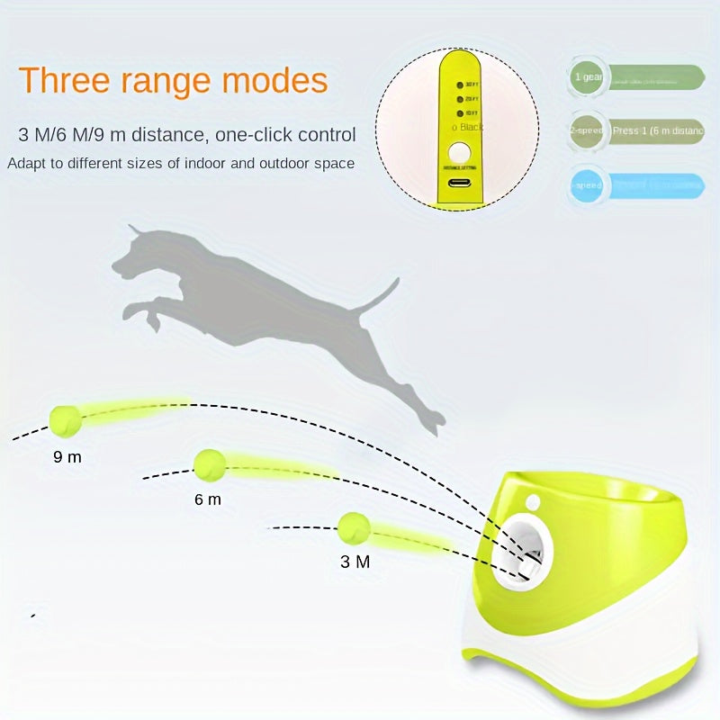 Lanzador automático de bolas para perros-Juguete interactivo para mascotas para entrenamiento y ejercicio Fetch