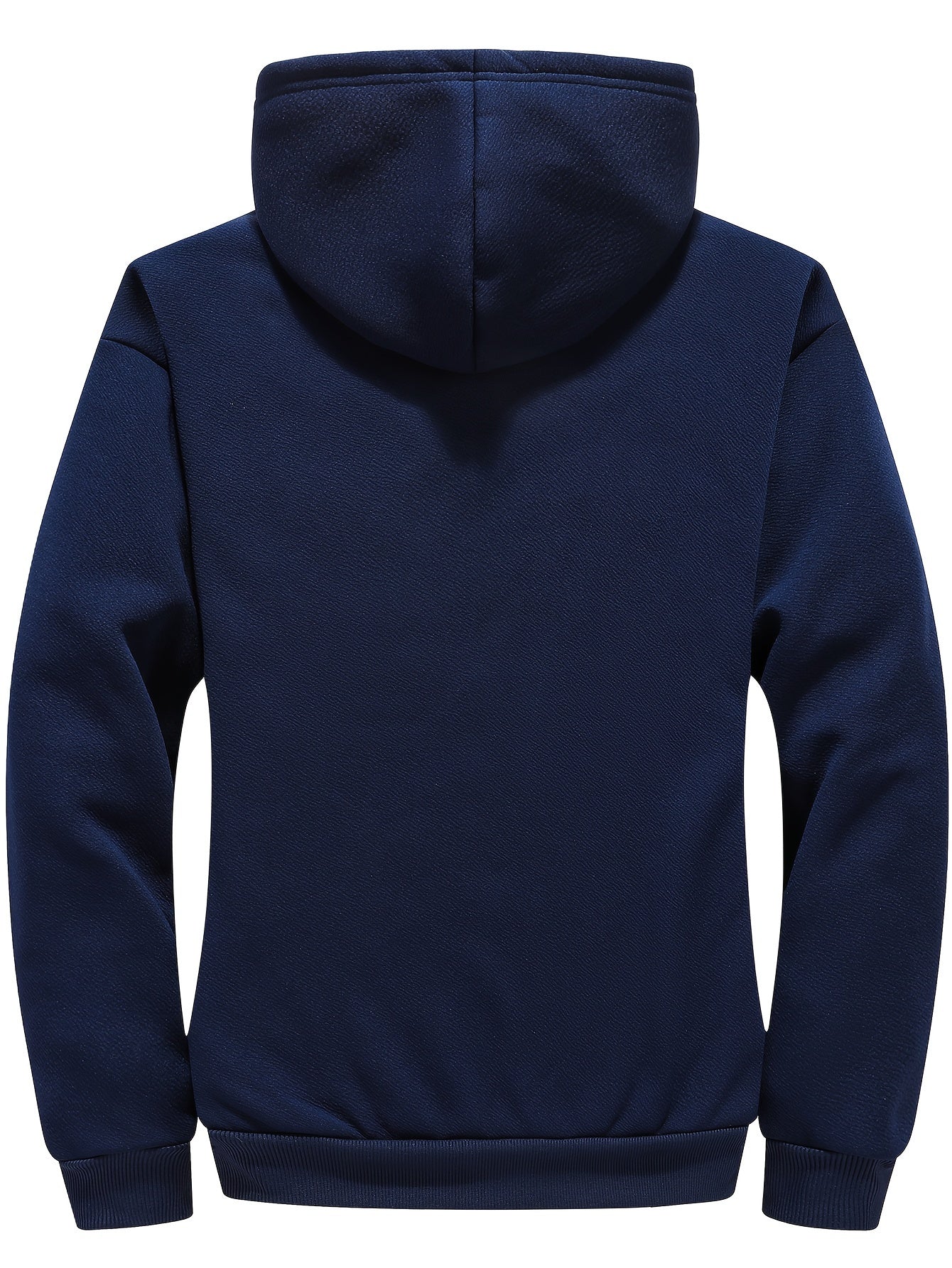 Plus Size Men's Casual Zip Up Fleece Hoodies, Long Sleeve Hooded Sweatshirt Jacket Coats