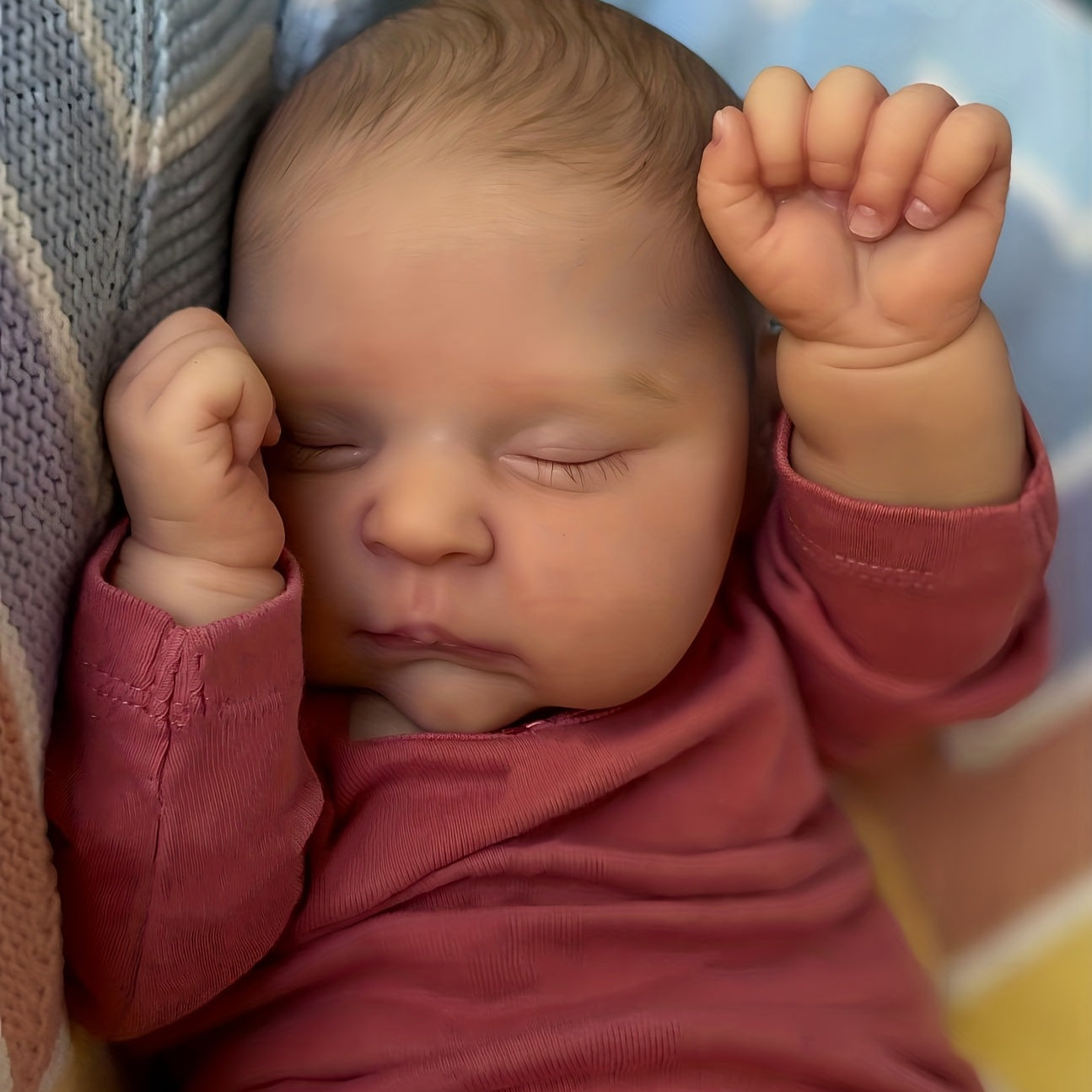 Adorable 19 muñeca reborn con simulación de vinilo realista y exquisita textura de piel pintada a mano