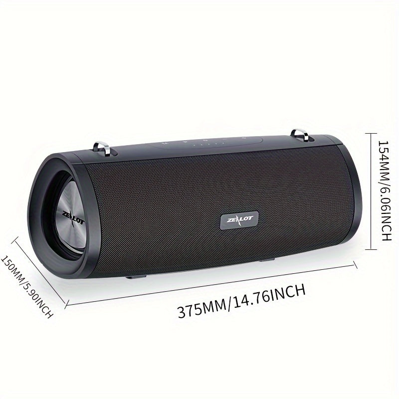 ZEALOT S39 60W  Wireless Speakers: 24 Hours Of Booming Stereo Sound, 7200mAh Battery, Dual Pairing, Waterproof IPX 5, And More!