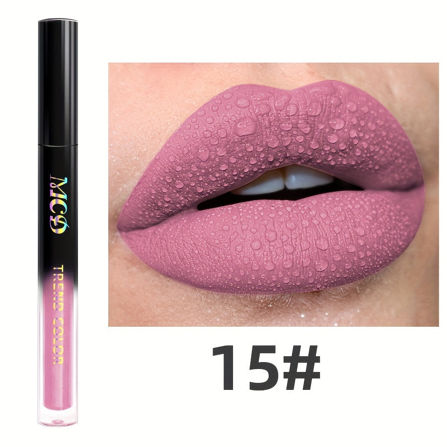 Non-Stick Long Lasting Lip Glaze Non Stick Cup Dark Color Waterproof Non Smudge Color Rendering Lip Mud