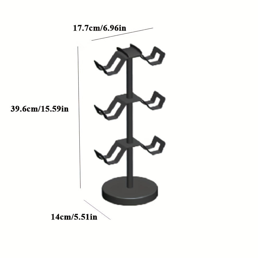 Un negro universal \ u002Fwhite Estante de exhibición de almacenamiento de controlador de juego de doble cara, soporte de auriculares montado en la cabeza de estilo minimalista con base equilibrada Estante de almacenamiento de mango de juego vertical de e