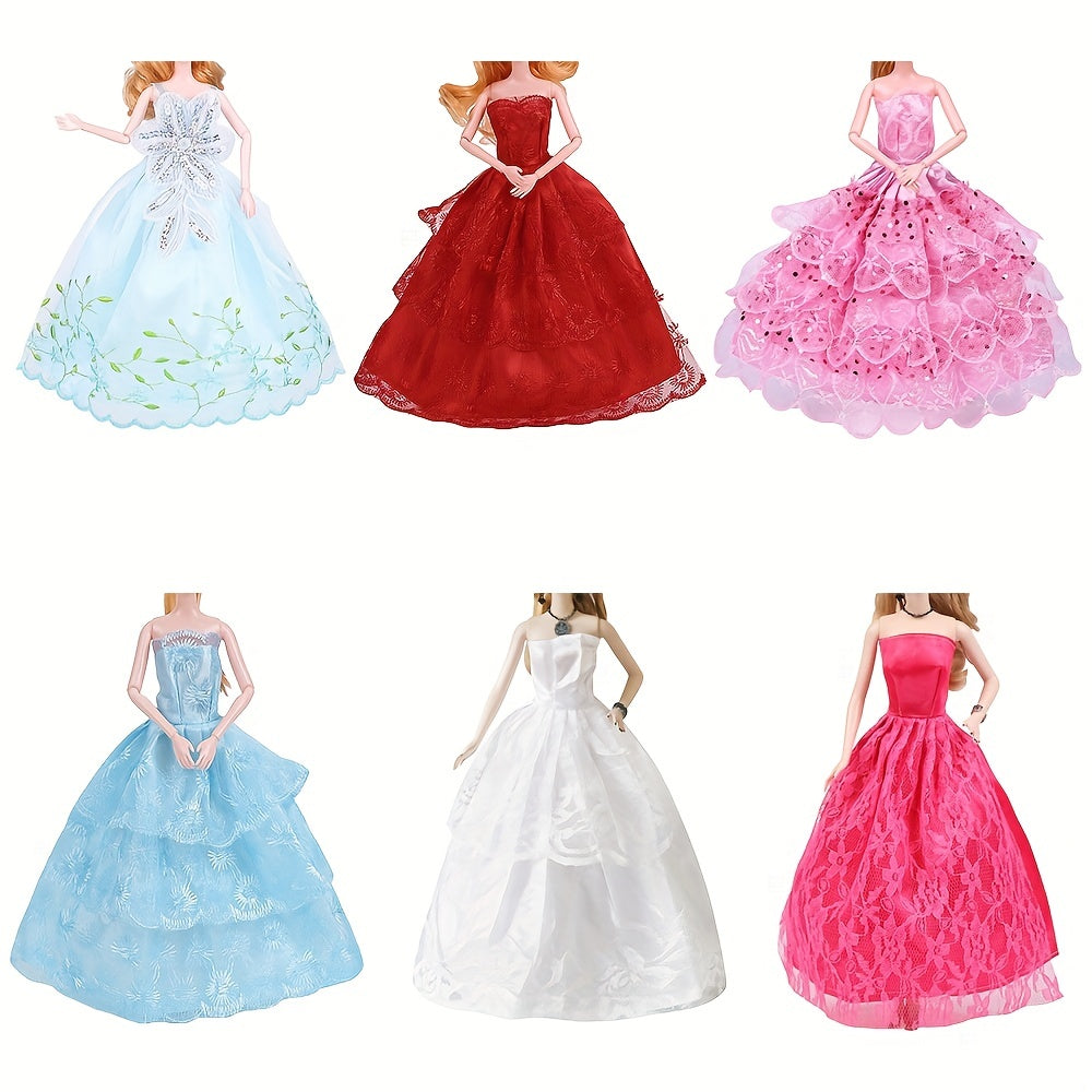 31Pack Doll Clothes And Accessories 5pcs Fashion Dresses 3pcs Gown Dresses 3 Bikini Swimsuits 5 Outfits 10 Shoes 5 Glasses For 11.5 Inch Doll