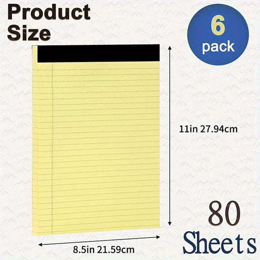 6pcs A4 Notepad, Simple Notepad, Writing Pads For School, Home, Office, Business, And Restaurant, 8.5 X 11 Inches