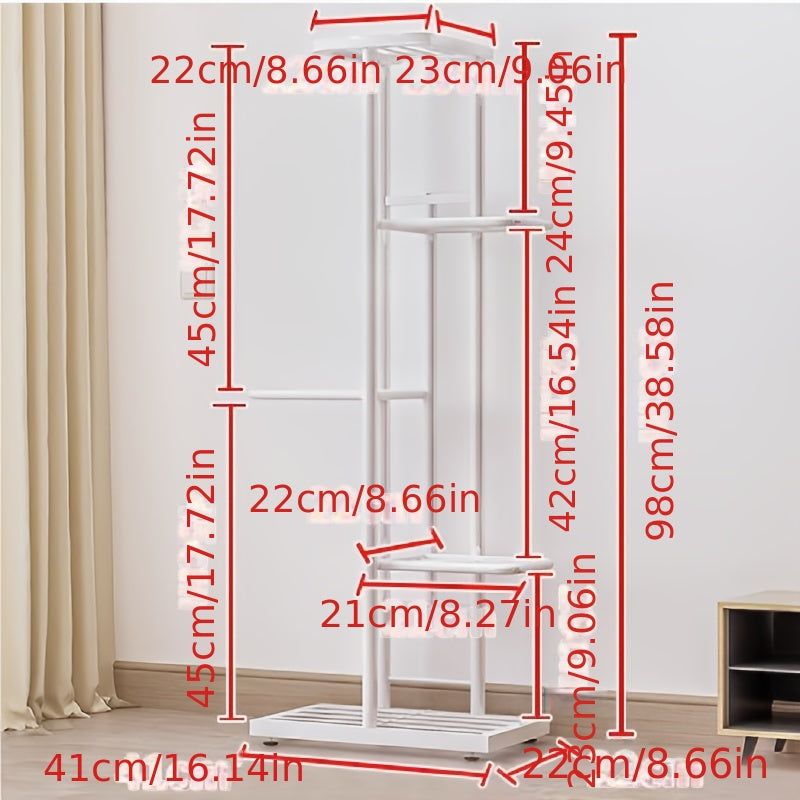 1 Stück 5 Schichten Schmiedeeisen Blumen ständer mit 6 Töpfe-perfekt für Balkon, Sukkulente Pflanzen und Wohn dekor-Einfache Montagewerk-Ständer für Wohnzimmer