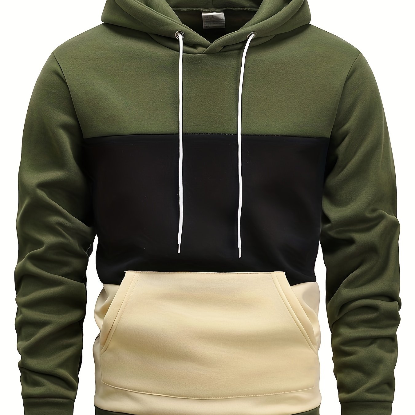 Color Block Hoodie, Cool Hoodies For Men, Men's Casual Graphic Design Pullover Hooded Sweatshirt With Kangaroo Pocket Streetwear For Winter Fall, As Gifts