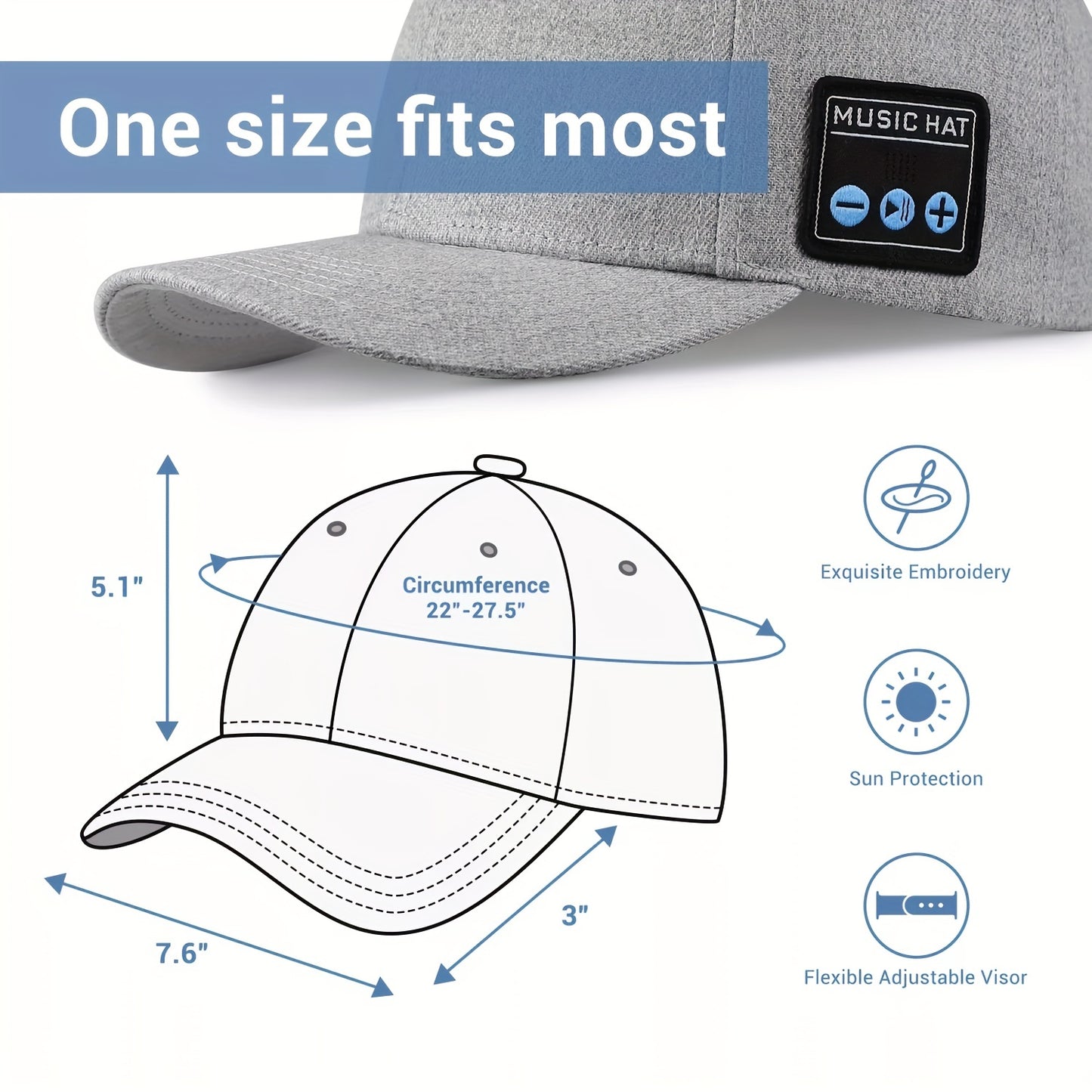 Wireless Smart Speaker Headphone Baseball Cap - The Perfect Birthday Gift for Men, Women, Boys, and Girls!