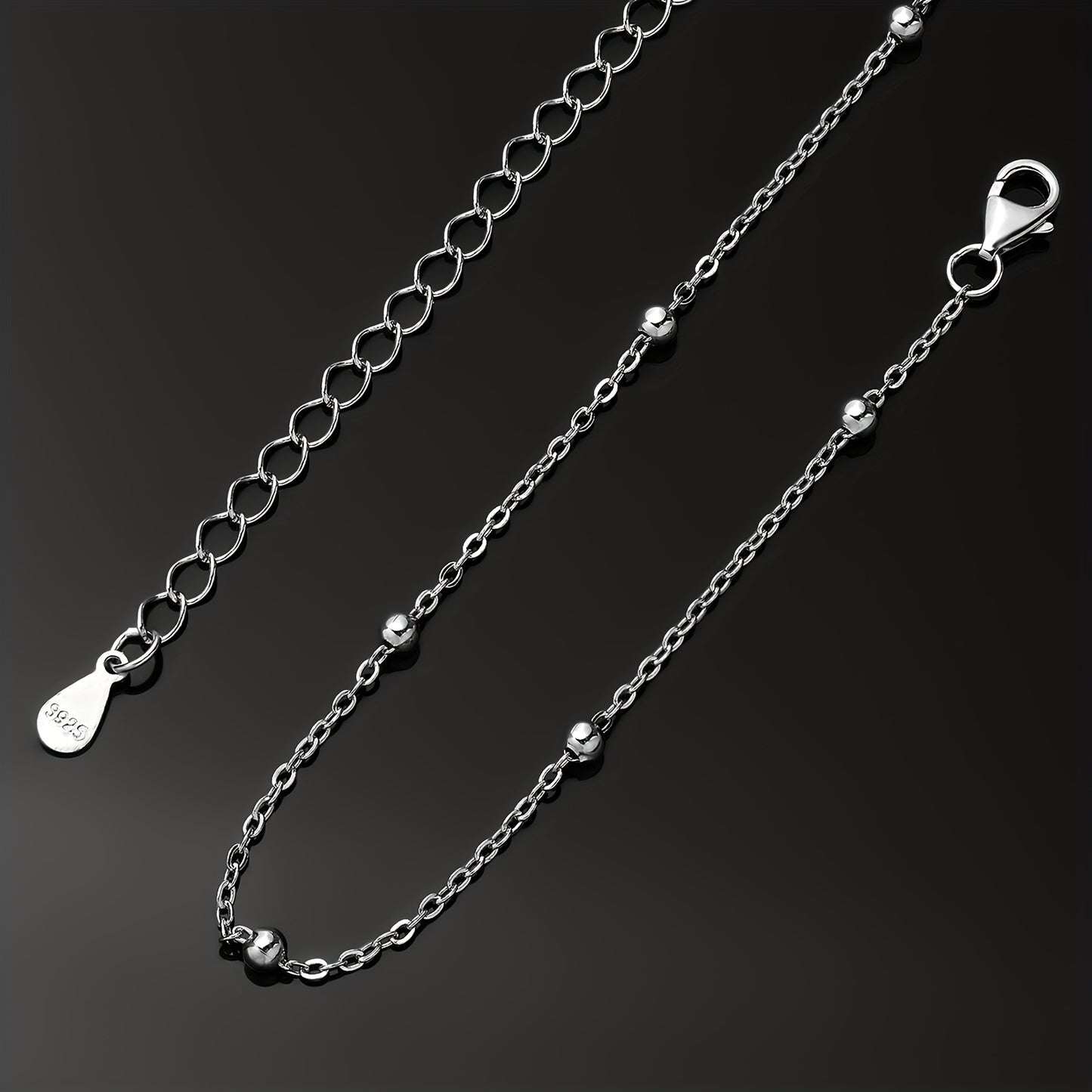 925 Sterling Silber Minimalist Runde Perlen Halskette Einfache Minimalist Halskette Schmuck Geschenk