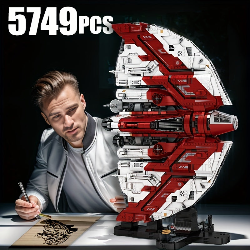 5749pcs Large Interstellar Series, T6 Spaceship Puzzle Model Building Block Set, Difficult Assemble Toy, Pattern Decoration, Thanksgiving Day\u002FChristmas\u002FBirthday Gifts