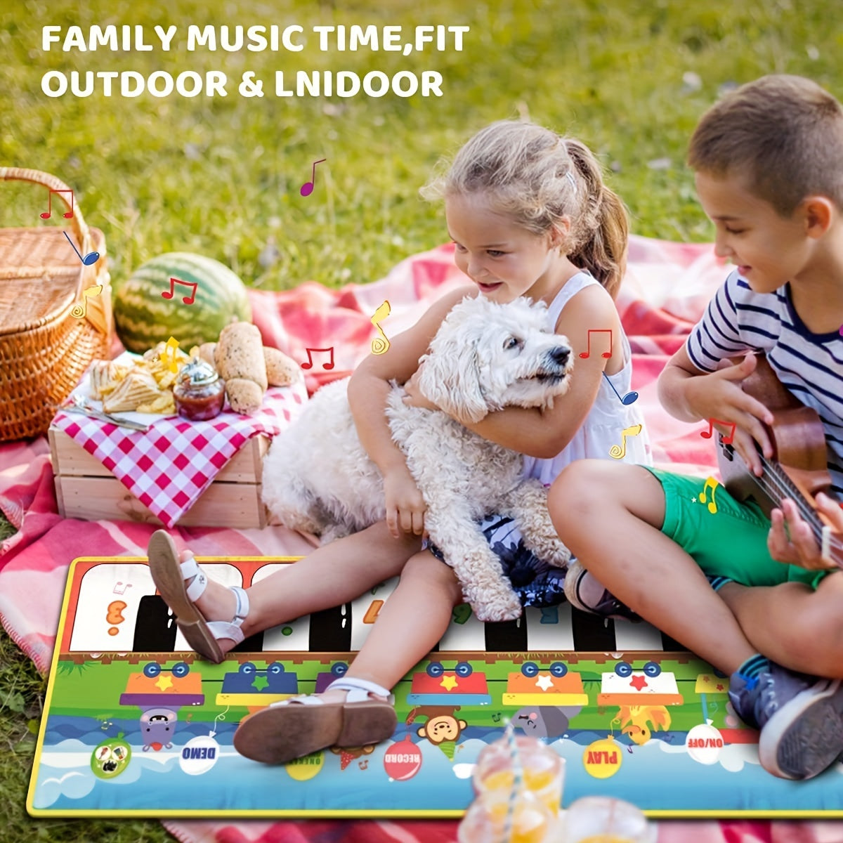 Musical Piano Mat For Kids, Floor Dance Toy With 10 Songs, 8 Animal Sounds, 5 Modes. Children's Keyboard Blanket Music Touch Game Mat, Music Early Education Toy, Gift For Toddler Girls Boys