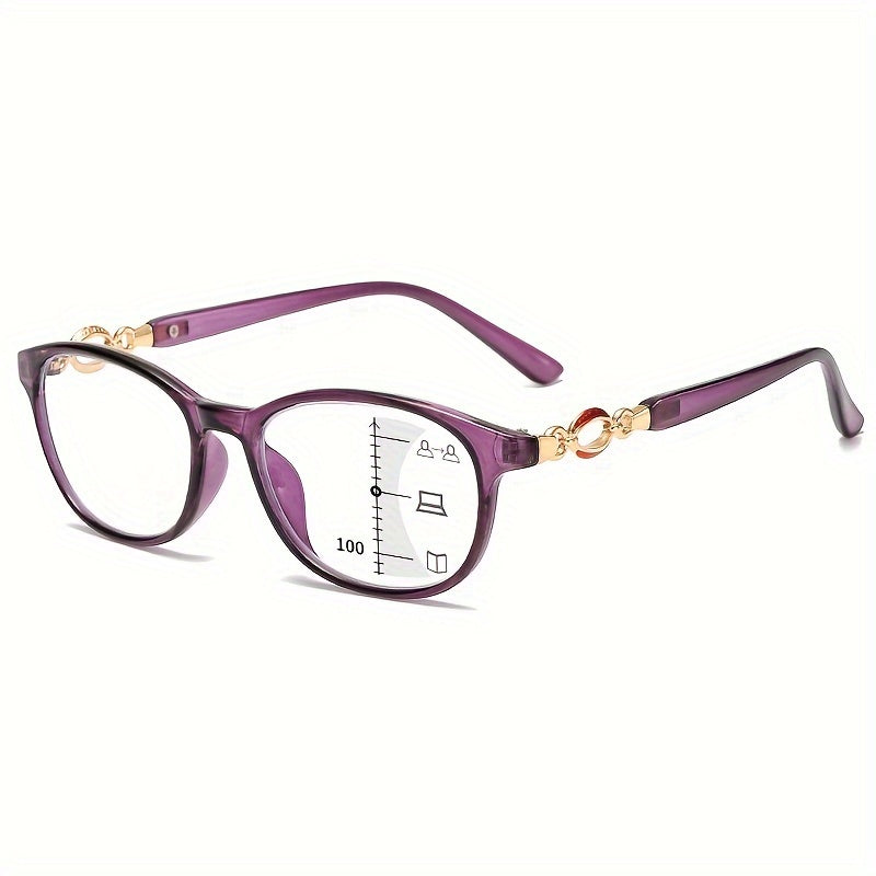 3 In 1 Eyeglasses For Reading Multi-focus See Far And Near Presbyopic Glasses Retro Readers For Women +1.0 To +4.0