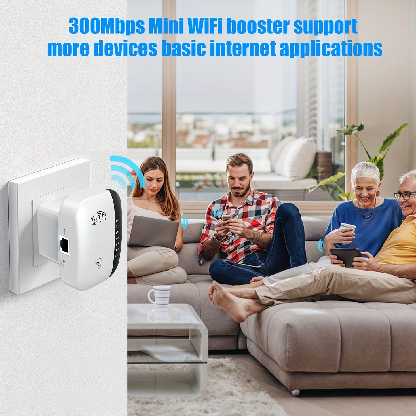 WiFi Repeater Wireless Signal Booster 300M Wireless Signal Amplifier