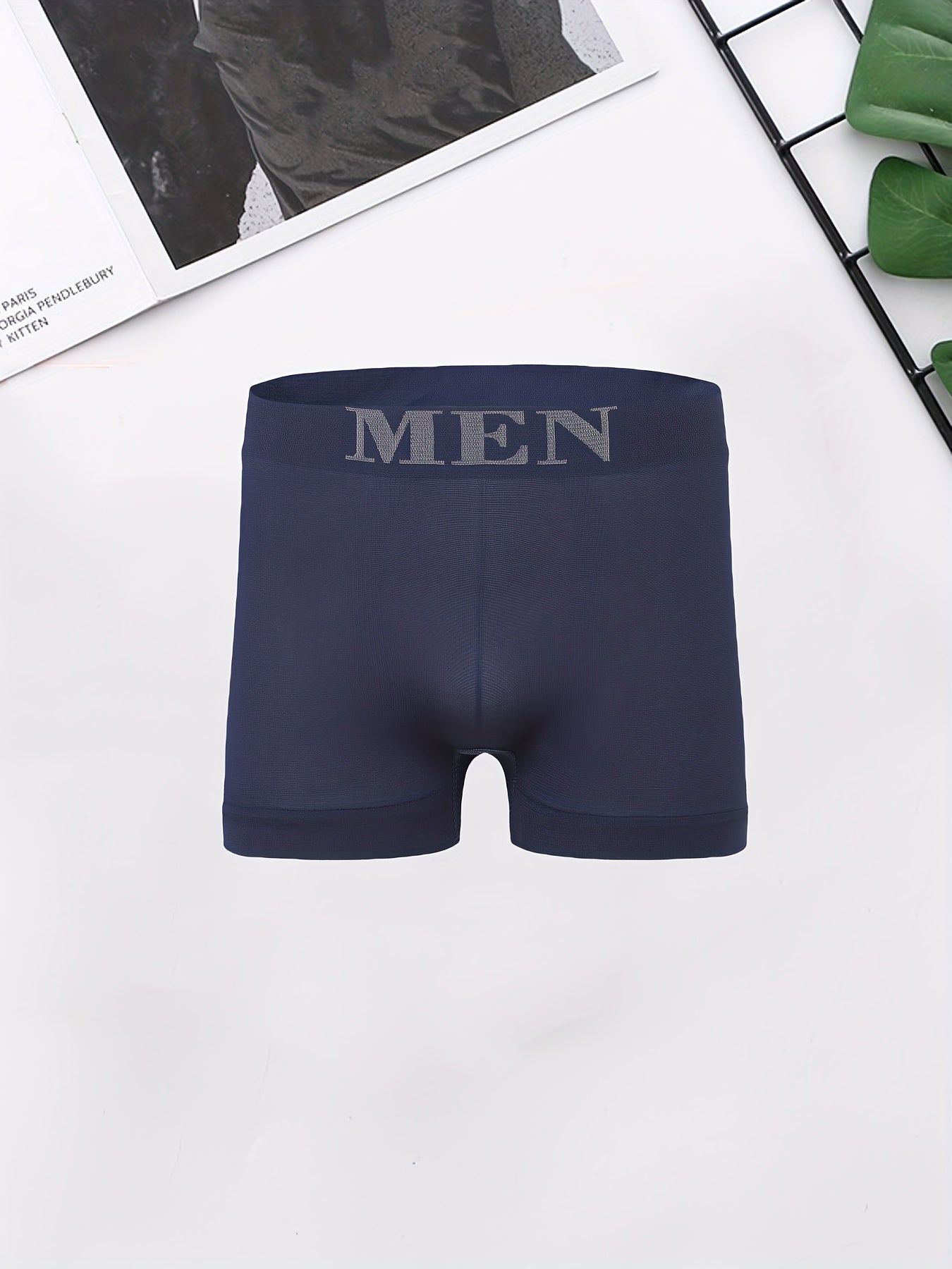 10 unids ropa interior de los hombres, sin costuras transpirable cómodo secado rápido elástico Boxer Briefs, deportes Trunks, adecuado para tamaño S \ u002FM \ u002FL