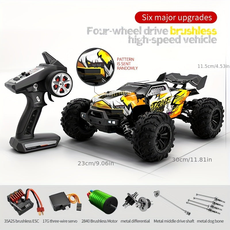 Carro 4WD sem escova .1:16 Carro RC rápido com controle remoto de alta velocidade. Brinquedo para carro de hobby para caminhão off-road para todos os terrenos.