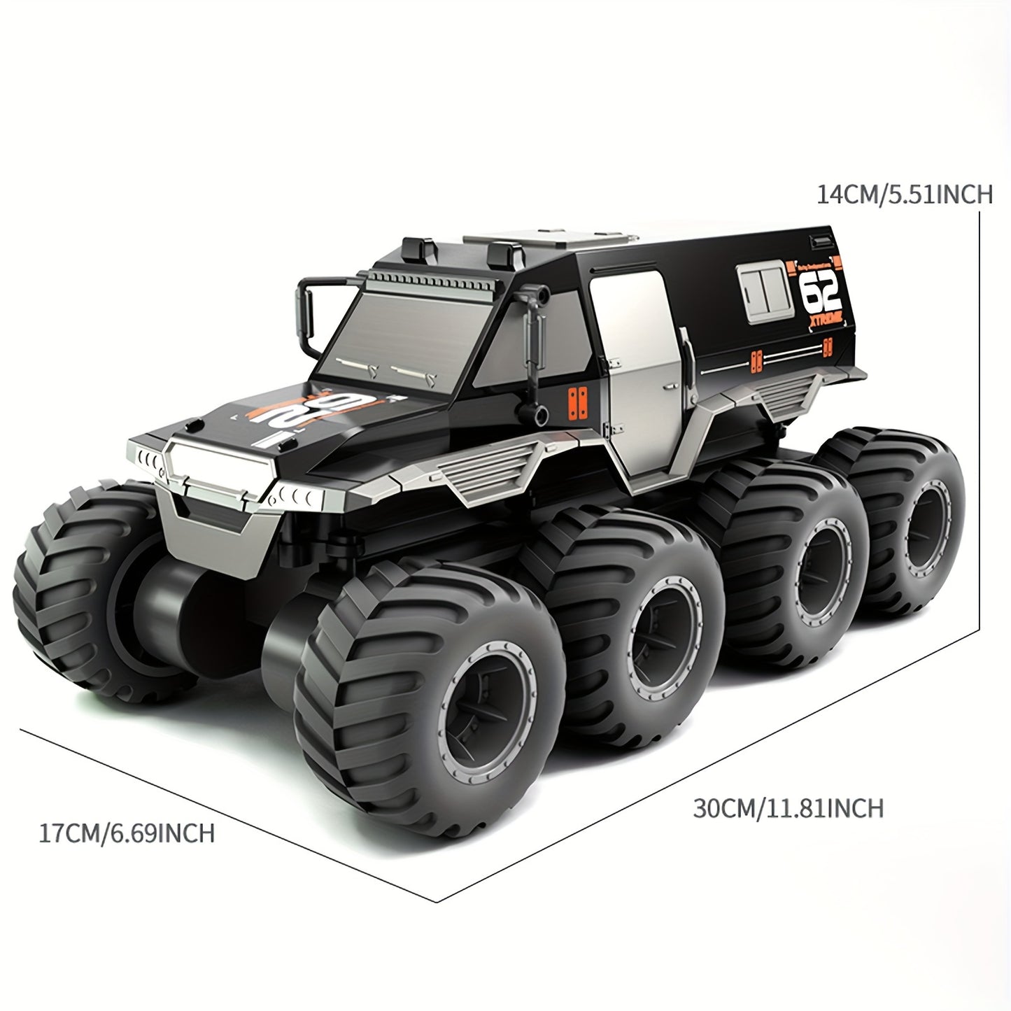 2.4GHZ 8-Wheel Off-road Amphibious Stunt Vehicle With High Speed Running, All Terrains Available, Waterproof Design, Long Running Distance, Birthday Christmas Gifts Toy Car