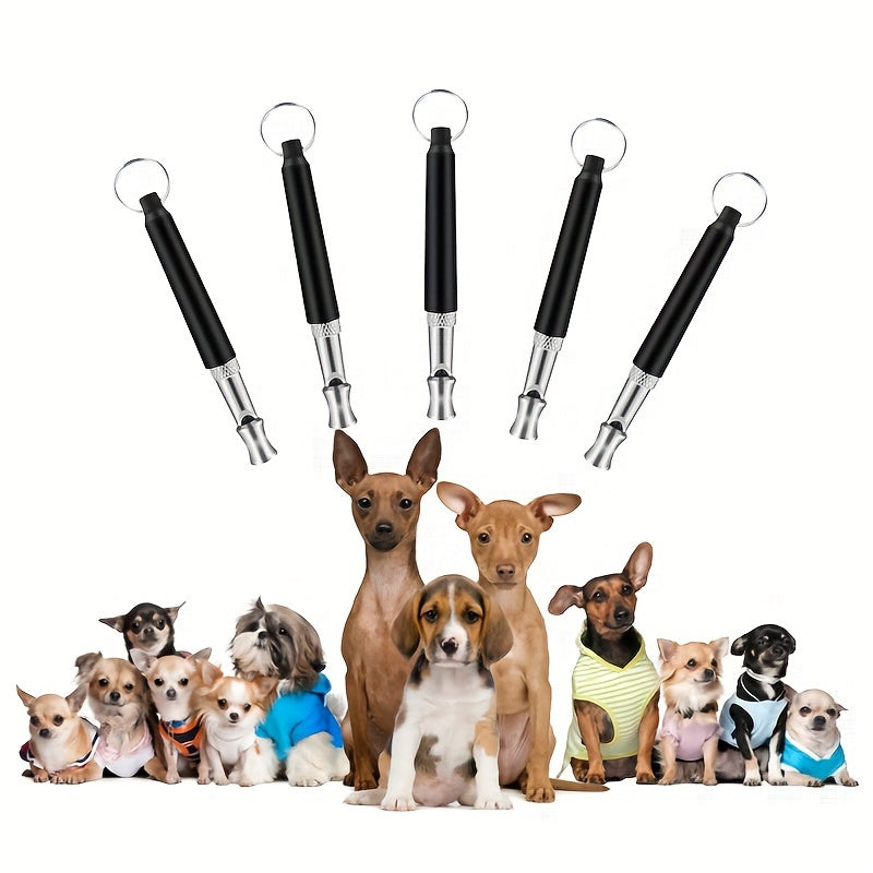 2pcs Stop Barking Dog Whistle, Silbato de perro silencioso ultrasónico ajustable, Silbato profesional del entrenamiento del perro de la recuperación