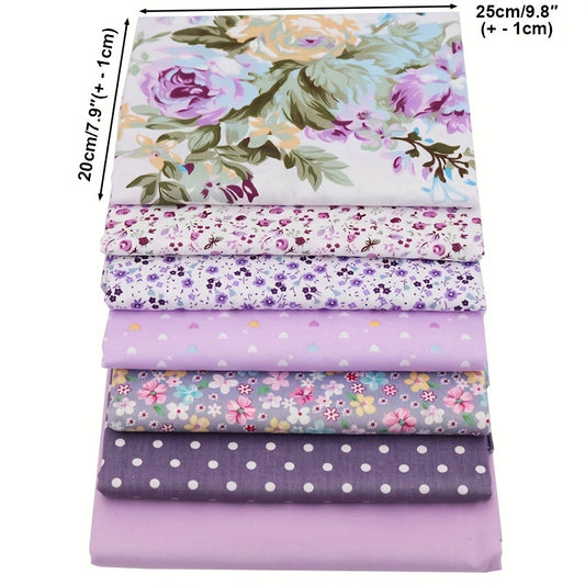 7pcs Floral Pattern Quilting Fabric Cotton Craft DIY Handmade Doll Clothes Fabric Precut For Patchwork Craft Sewing Supplies 7.87inch X 9.84inch