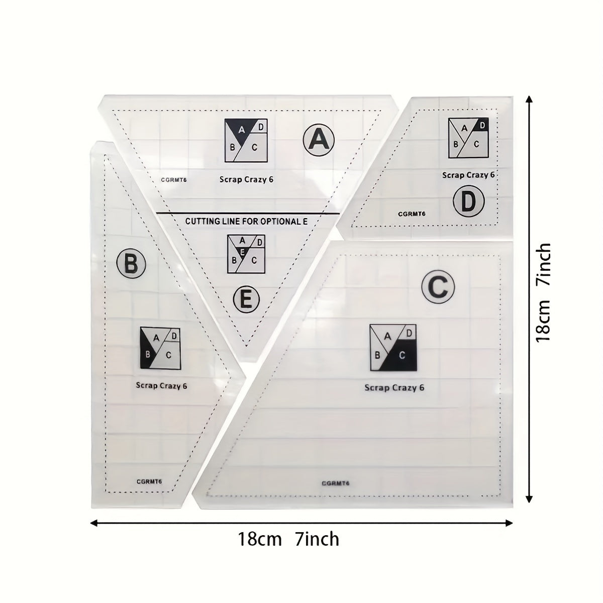 4pcs Quilting Template Patchwork Sewing Kit Cloth Cutting Rulers Clear Sewing Ruler Tailor Multifunctional Measuring