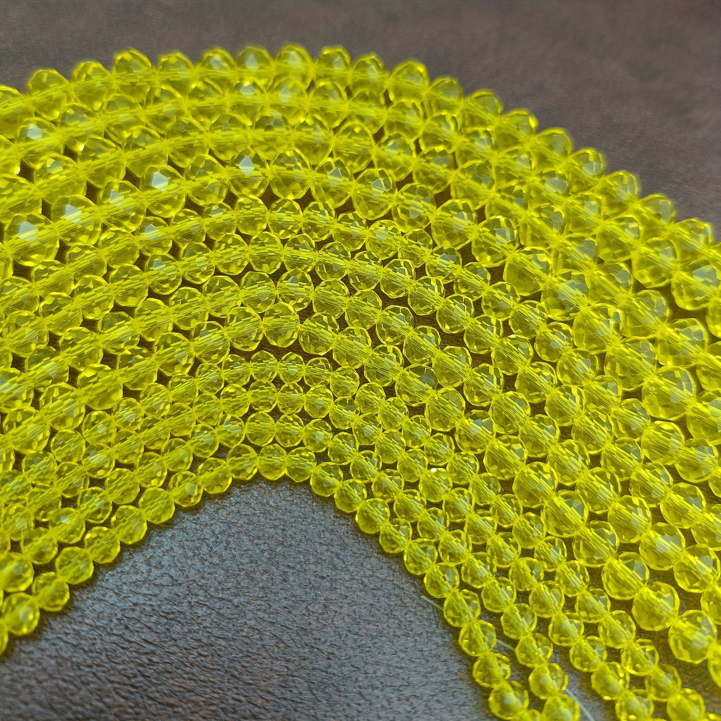 120\u002F85\u002F65pcs 4\u002F6\u002F8mm Faceted Yellow Artificial Crystal Beads For DIY Bracelet Necklace Jewelry Making Supplies