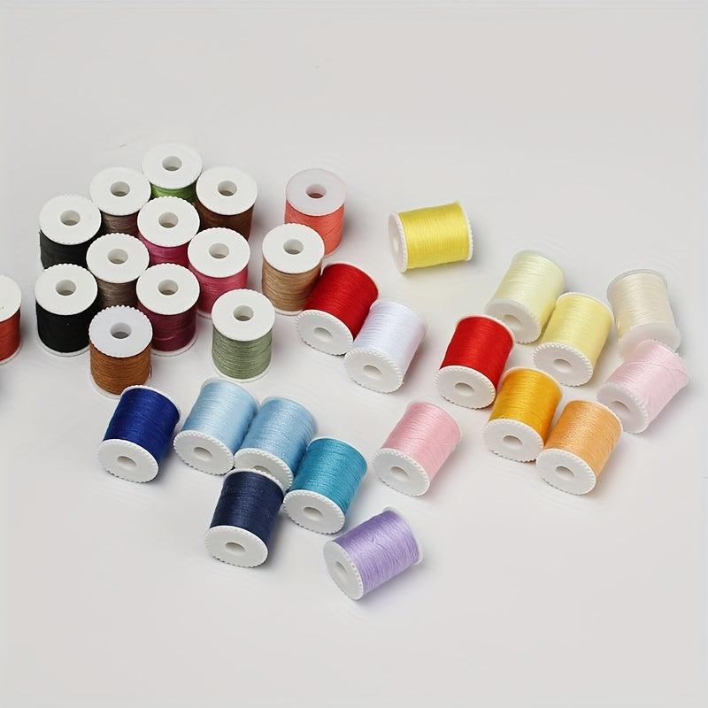 1pc DIY Sewing Thread, 32 Axis Thread With 28 Metal Bobbin Core Bottom Thread, DIY Threads For Sewing Clothes Handmade Diy, 60 Axis Household Sewing Machine Thread