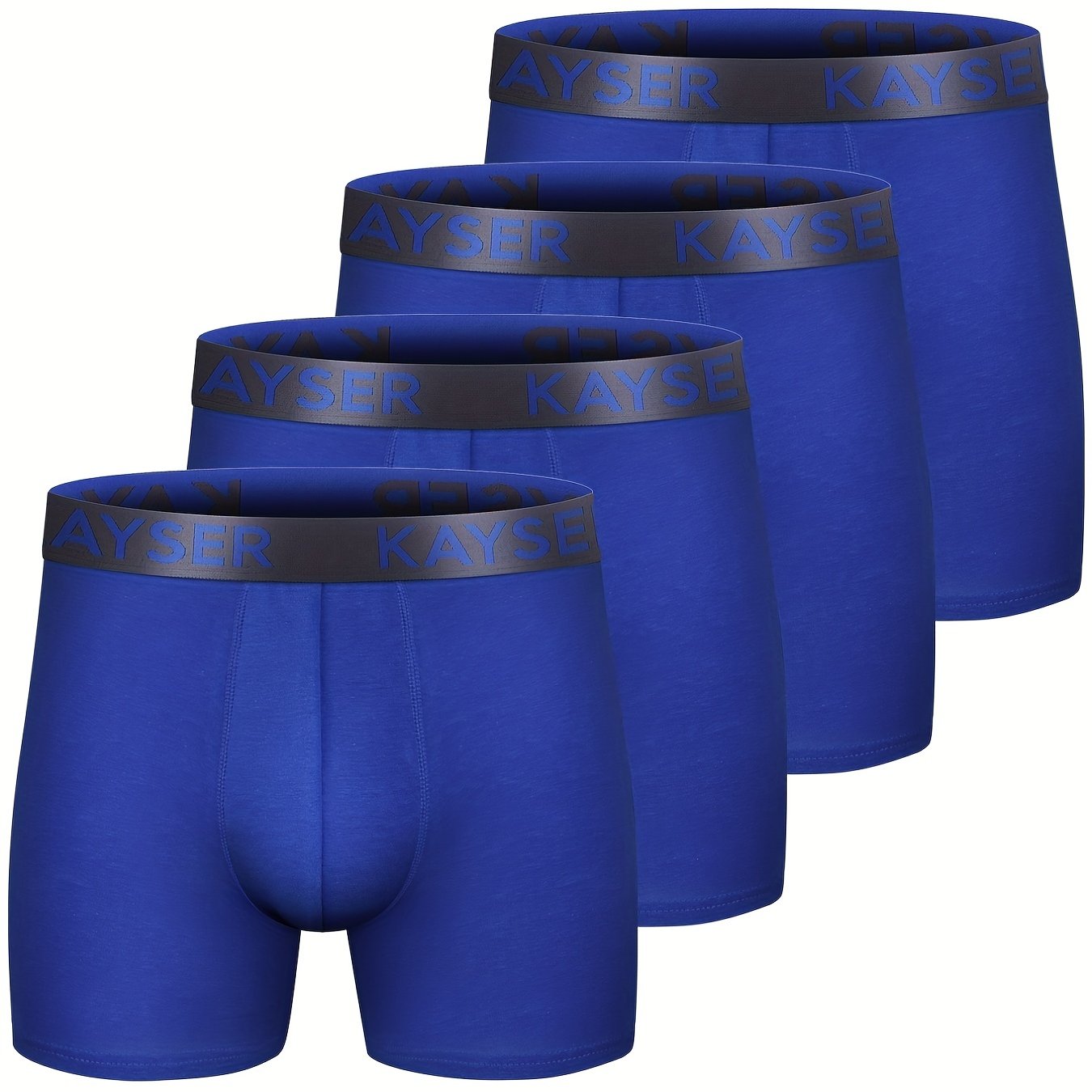 Paquete de 4 hombres de algodón transpirable cómodo suave elástico color liso calzoncillos boxer ropa interior