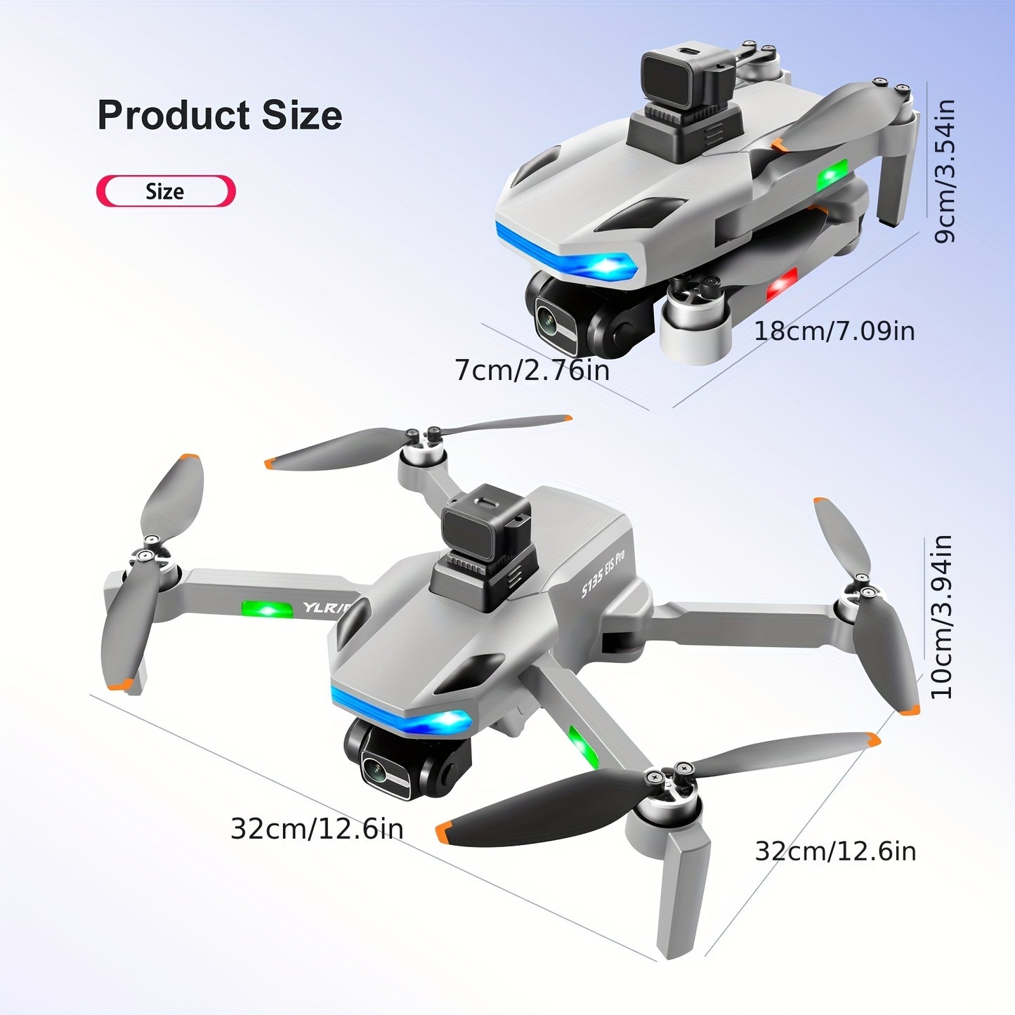 S135pro UAV Drone With Quadruple Radar Obstacle Avoidance, Extended Flight Time, 5G Signal, Dual WiFi, 1080P Camera, Perfect Gift For Men Women Teenagers