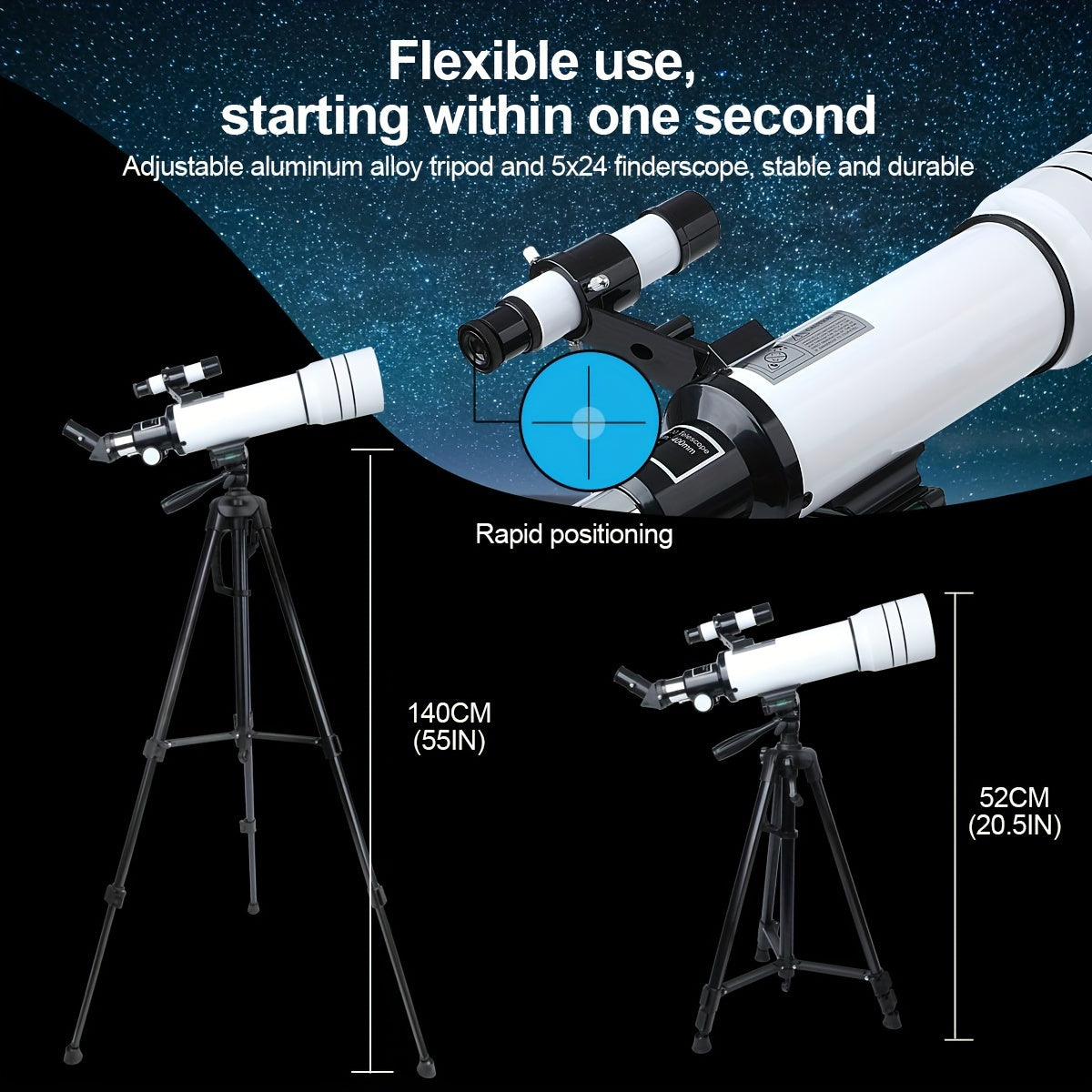 Télescope astronomique professionnel pour voir l'univers lune étoiles ciel profond monoculaire meilleur cadeau