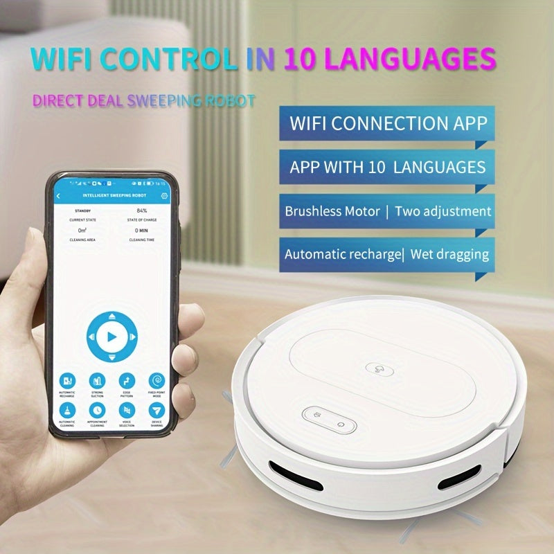 1pc, Intelligent Robot Vacuum Cleaner, Mopping Robot, 14.17inch\u002F14.2-inch Automatic Sweeping Machine Robot, Equipped With Automatic Rolling Brush Design, Intelligent Automatic Charging, Good Helper For Home Floor Cleaning