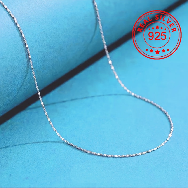 925 Sterling Silver Simple Clavicle Chain Necklace Hypoallergenic Minimalist Style Necklace For Women Girls Daily Wear