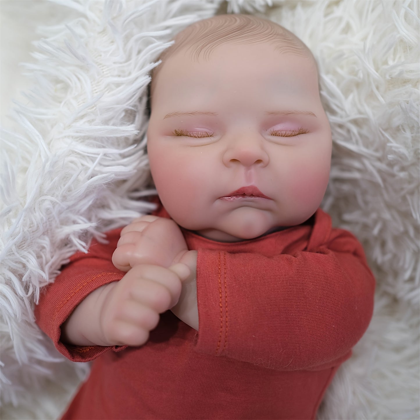 Adorable 19 muñeca reborn con simulación de vinilo realista y exquisita textura de piel pintada a mano