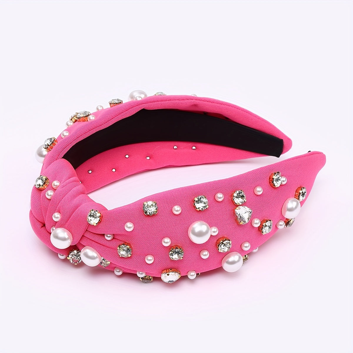 1PC Gorgeous Knotted Headband Decorated With Beaded And Rhinestone For Fashion Show Dating Hair Accessories