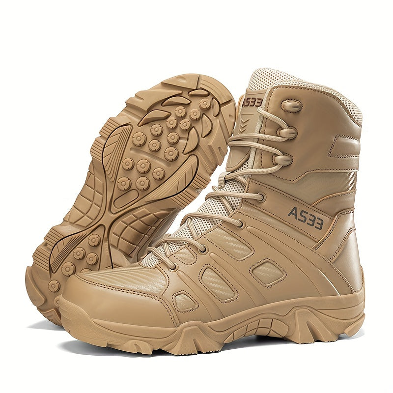 Men's Military Tactical Boots, Wear-resistant Non-slip Combat Boots For Outdoor Hiking Trekking