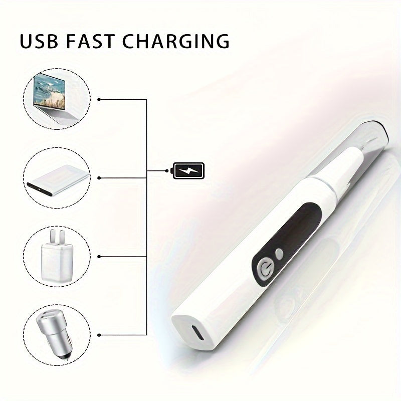 1pc Tartar Removal For Teeth With LED Light, Teeth Cleaning Up To 2600000 Operating Frequency, Rechargeable Teeth Cleaning Kit, 4 Replaceable Heads With A  Oral Mirror,Dental Rinse, 5 Gears Adjustment,Immediately Remove Dental Plaque And Stains