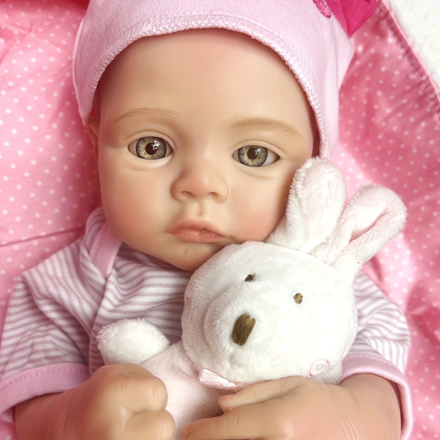 45cm\u002F18Inch Solid Silicone Reborn Girl With Genesis Oil Painted Skin Soft Touch Feeling Reborn Dolls, Whole Body Soft Platinum Silicone Newborn Doll, Bath Baby Doll Toy