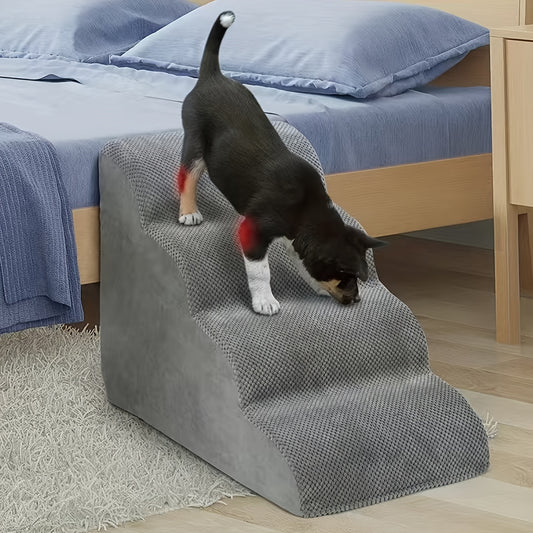 Escadas para animais de estimação, rampas de escadas para cães de 4 degraus para cama, degraus antiderrapantes para animais de estimação, escada removível e lavável para sofá-cama para cães