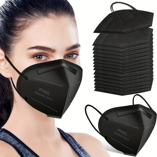 50pcs KN95 Black Face Masks 5-Ply Breathable Safety Respirator Dust Disposable KN95 Mask For Adult