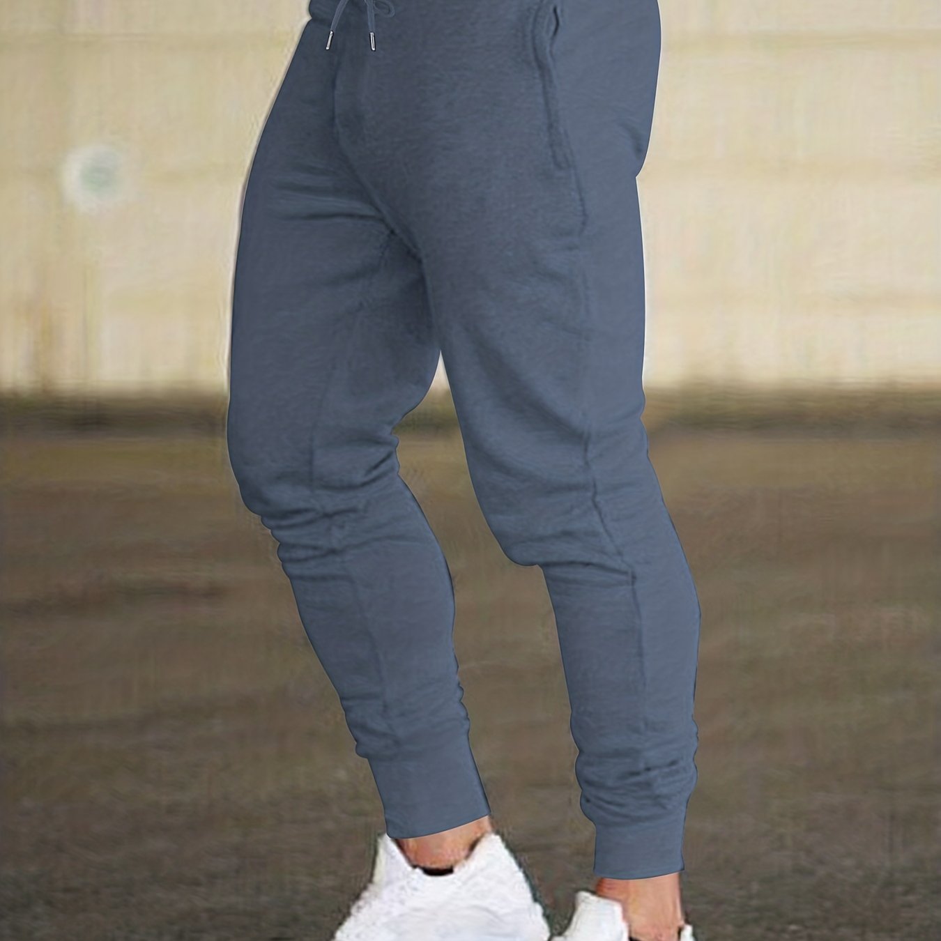 Classic Design Joggers, Men's Casual Stretch Waist Drawstring Thin Sports Pants Sweatpants For Spring Summer