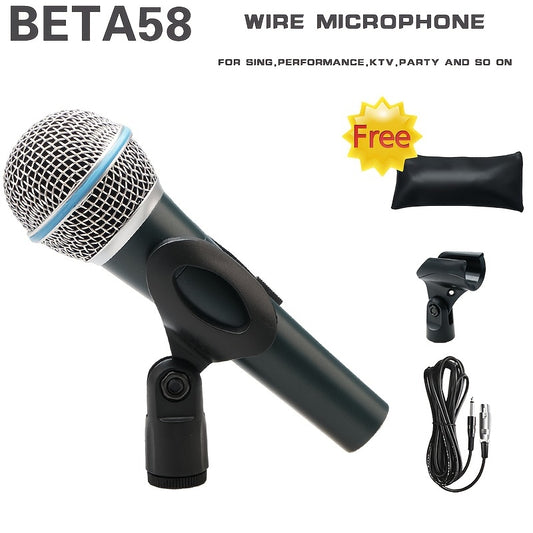 BETA58 Wired Microphone Black Paint Anti Rust Design Switch Metal Tube KTV Professional Outdoor Microphone