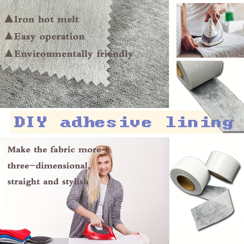 2Rolls, 20Yards\u002Froll, Non-woven Adhesive Lining, Iron Fusible, Sewing Supplies, Medium Thickness . Clothing Adhesive Lining, Polyester Fiber, Single Sided Adhesive, Clothing, Bags, Handicrafts, Bags, Home Decoration, DIY Craft Supplies