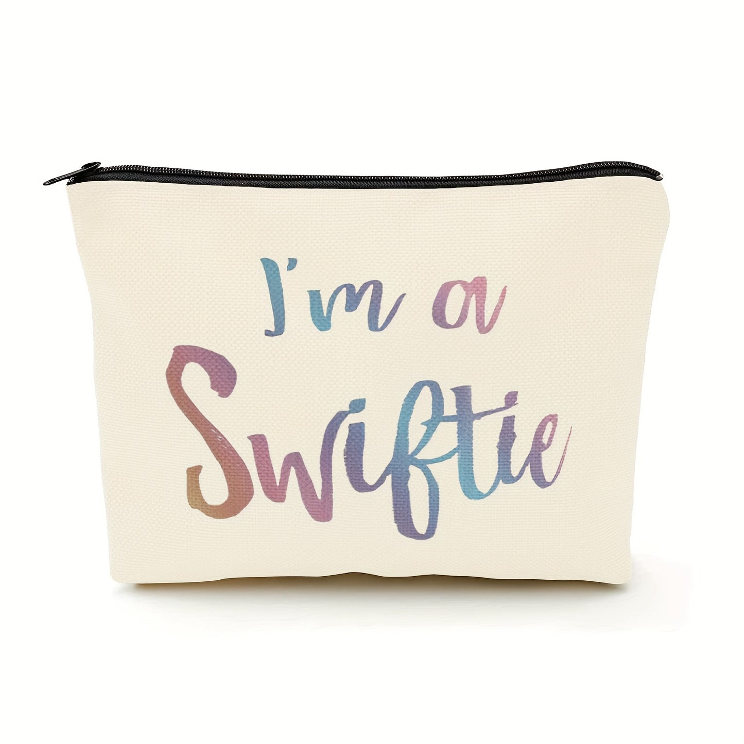 I Am A Swiftie Trousse de maquillage Cadeau pour fan mélomane Marchandise Fermeture éclair Spacieuse Pochette de maquillage Cadeau pour les amis