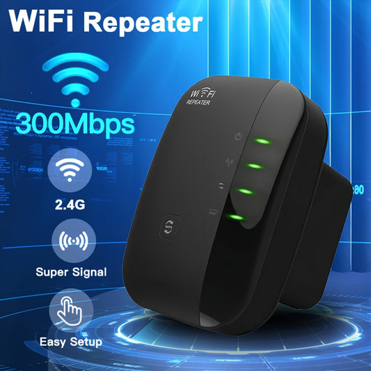 300Mbps Repeater, Boost WiFi Signal To 3000 Square Feet, Can Connect 28 Devices - US Plug WiFi Extender, Easy To Set Up With Just A Gentle Touch, Compatible With Alexa