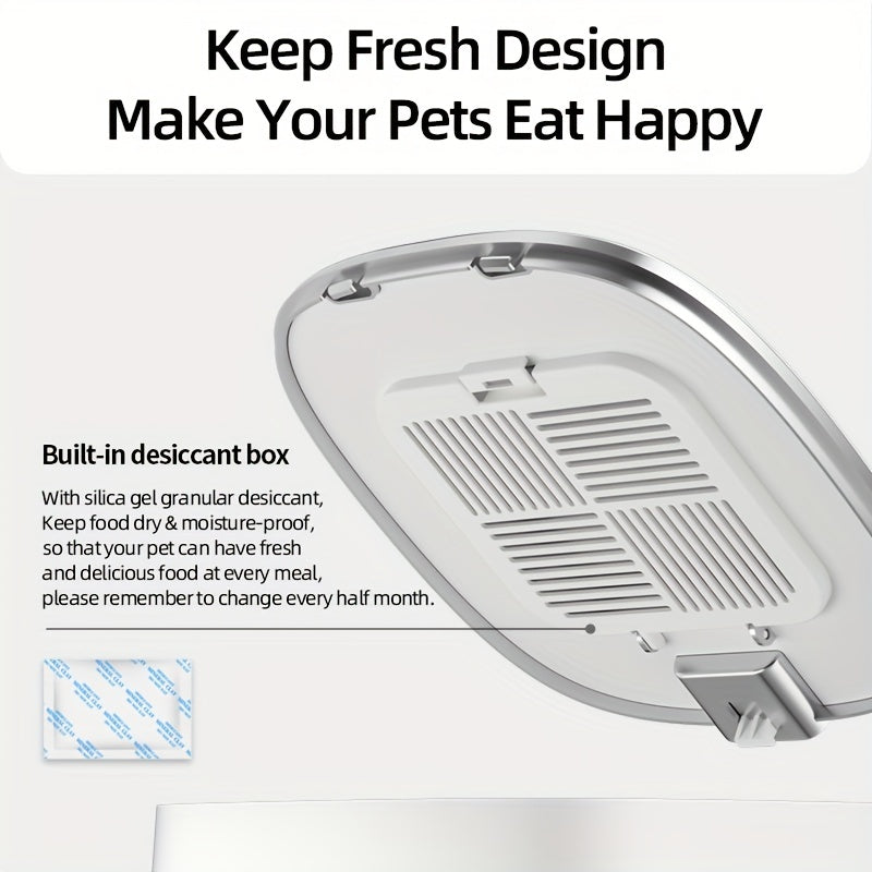 ROJECO Smart Automatic pet Feeder with Remote Control and WiFi Connectivity - Dispenses Kibble for Dogs and Cats, Ensuring Timely and Accurate Feeding