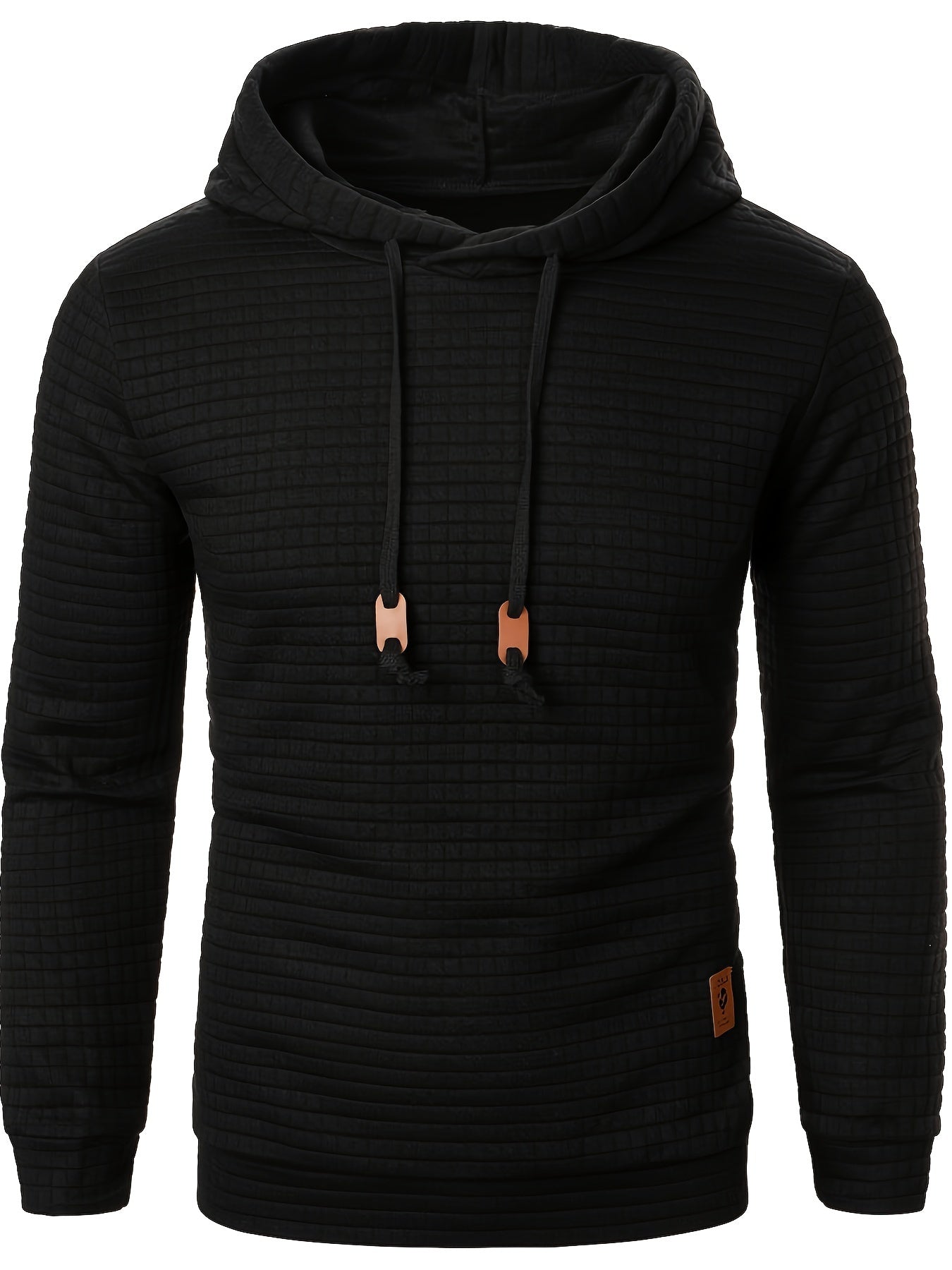 Herbst und Winter Herren lässig bequeme Waffel lang ärmel iger Hoodie, Sport-Kapuzen pullover für Herren mit Kordel zug