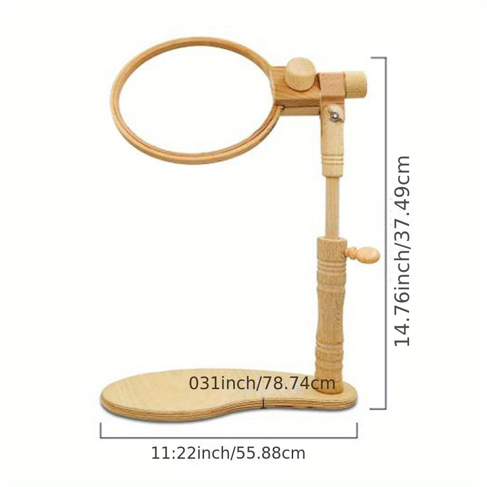 1pc Embroidery Bracket Hands Free Embroidery Hoop Bracket, Beech Wood Embroidery Bracket, Hoop Bracket For Cross Stitching, Sewing Process Cross-Stitch, Needlework, Sewing Process