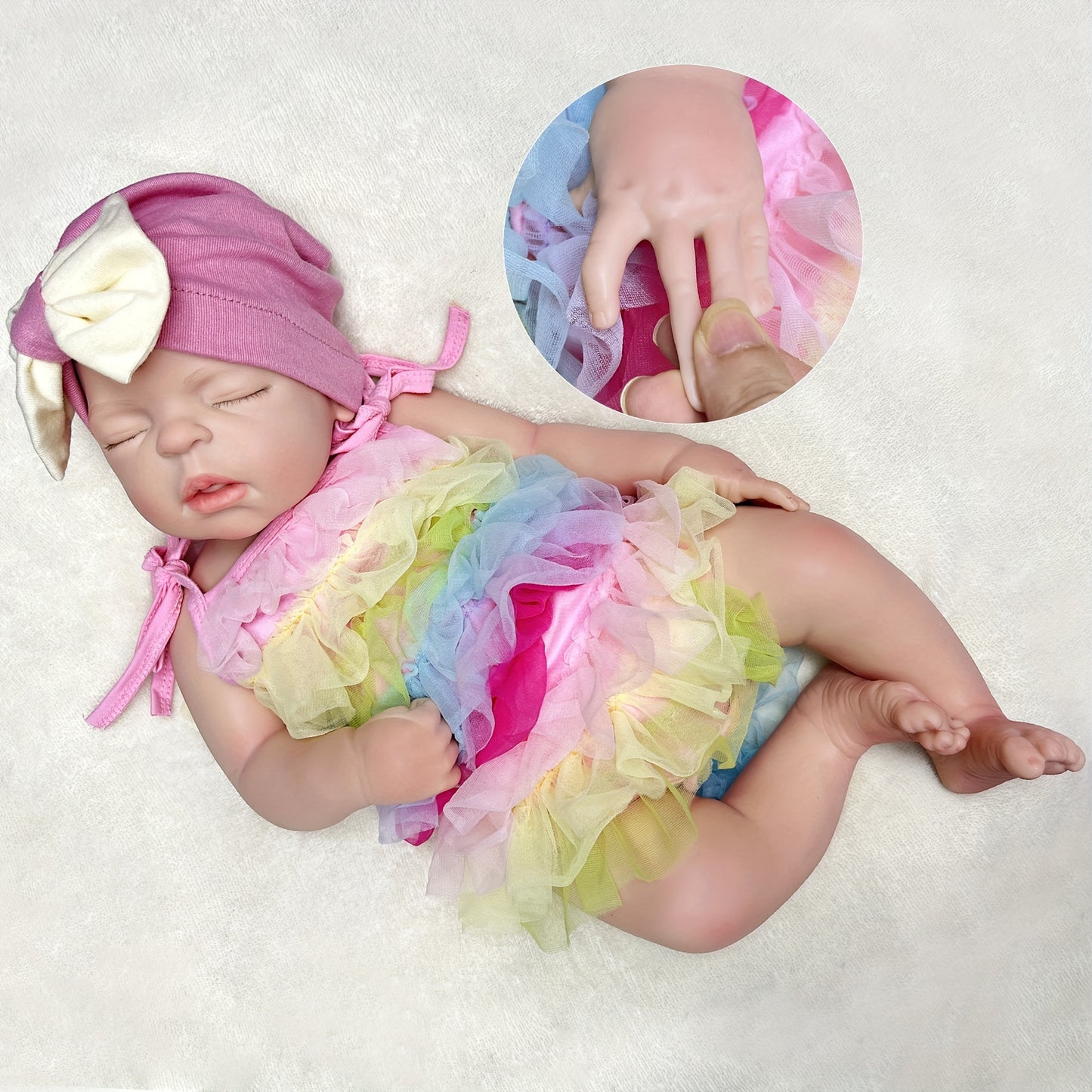 55CM\u002F21.65inch All Silicone Girl Reborn Dolls, Painted Realistic Full Body Soft Solid Silicone Newborn Baby Dolls For Collection Gift