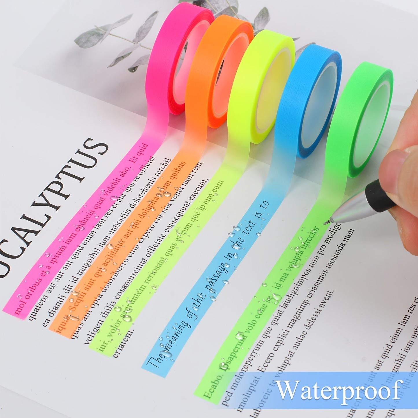 10 Rolls Highlighter Tape, 0,31x16,4 Fuß transparentes Highlighter-Band, abnehmbares Highlighter-Band für Schüler, um Notizen zum Lesen im Home Office des Klassen zimmers zu machen (10 Farben)