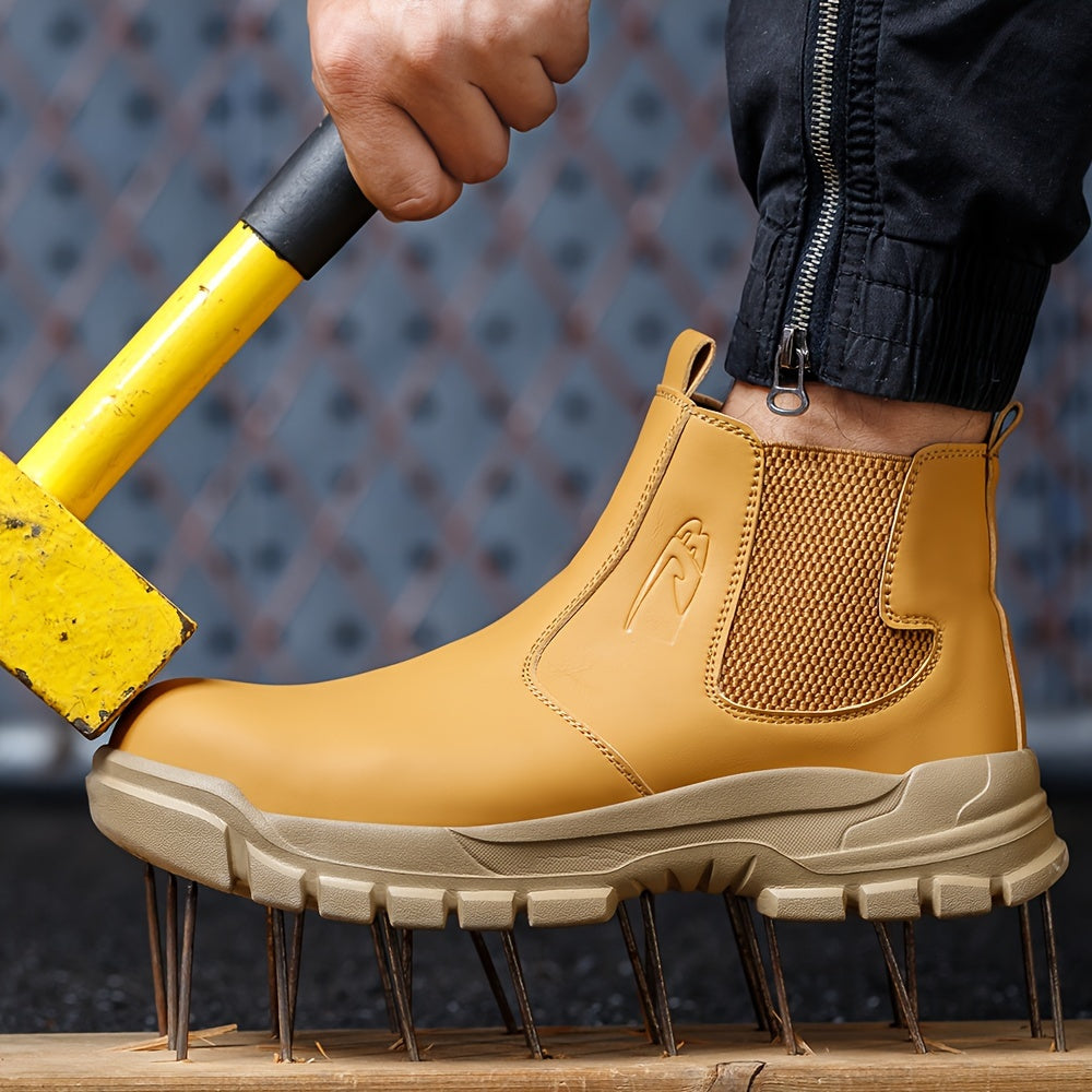 Botas duraderas sólidas de moda del trabajo de los hombres del TAMAÑO MÁS, zapatos ocasionales antideslizantes comfy para las actividades al aire libre de los hombres