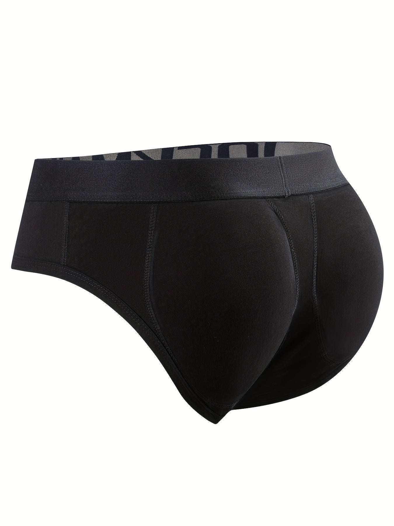 JOCKMAIL 2 peças de roupa íntima masculina, almofadas removíveis para elevação do quadril, cuecas para aumentar o bumbum, cuecas confortáveis respiráveis de algodão, cuecas sexy